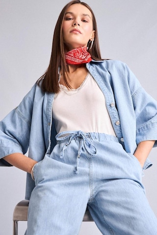 Defacto Oversıze Açık Mavi Jean Gömlek I0063ax26hsnm85 İndigo-nm85