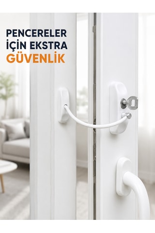 Anahtarlı Pencere Güvenlik Aparatı Esnek Kablolu Pencere Açılma Sınırlayıcı Kilit Diğer