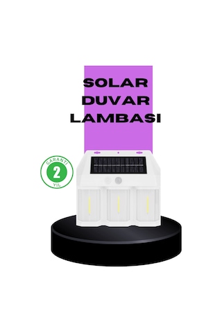 3 İn 1 Solar Duvar Lambası Ip65 Su Geçirmez, Hareket Sensörlü Çok Renkli