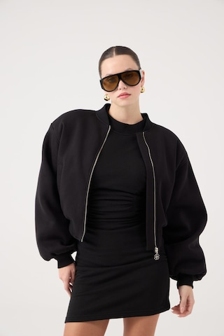 Holly Lolly Crop Kesim Vatkalı Parker Bomber Ceket Siyah