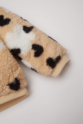 DeFacto Kız Bebek Bisiklet Yaka Kalp Desenli İçi Yumuşak Tüylü Welsoft Pelüş Sweatshirt D6196A5NSBG744 Bej