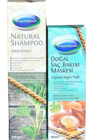 Mecitefendi Isırgan Şampuan 250 ML + Argan Yağlı Dökülme Karşıtı Saç Maskesi 150 ML