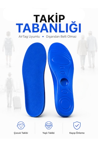 Beylini Boş Takip Cihazı Ayakkabı Tabanlık Tag Takip Cihaz Yuvalı Bot Ayakkabı Yumuşak Rahat Ortopedik Konforlu Sinyal Engellemez