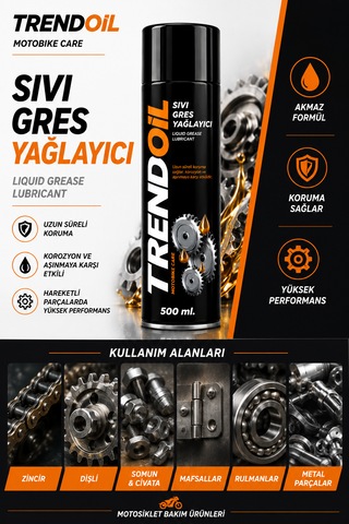 Trendoil Sıvı Gres Yağlayıcı Sprey 500 ML 24'lü