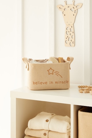Ocean Home Textile Çocuk Odası Jüt Keten Kumaş Sepet 24 x 17 x 14 cm