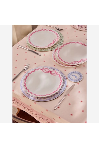 Pembe Stoneware Yemek Tabağı 25 Cm