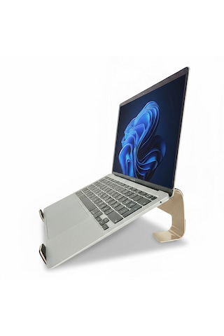 Prexua Fixer Laptop Standı - Notebook Yükseltici Altlık - Metal - Gold - Fxr4025gl