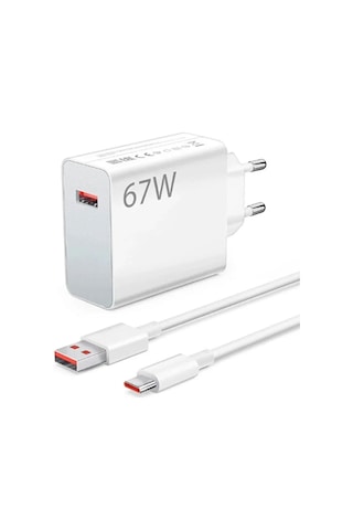67 W Turbo Hızlı Şarj Seti Usb Type-c Kablo Ve Adaptör