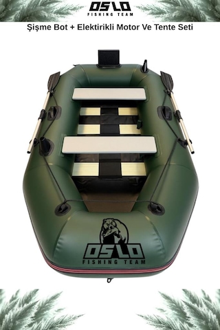Oslo Fishing Team Haki Şişme Bot Motor Ve Tente Seti