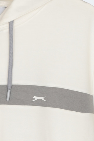 Slazenger Kralon I Erkek Kapüşonlu Cepli Ekru Sweatshırt