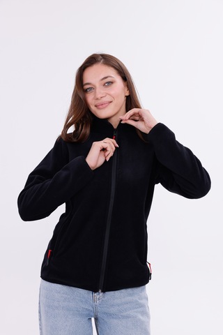 Monox Kadın Slim Fit Tam Fermuarlı Polar Ceket Siyah