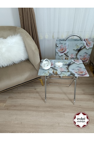 Evko Mobilya Çanta Zigon Sehpa, 4'lü Sehpa, Zigon Sehpa, Servis Sehpası, Camlı Sehpa, Katlanır Sehpa