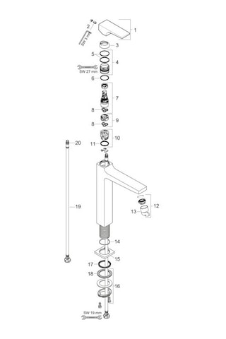 Hansgrohe Metropol Tek Kollu Lavabo Bataryası 260 Çubuk Volan, Bas- Aç Gider Seti İle, Çanak Lavabolar İçin Satin Siyah Siyah