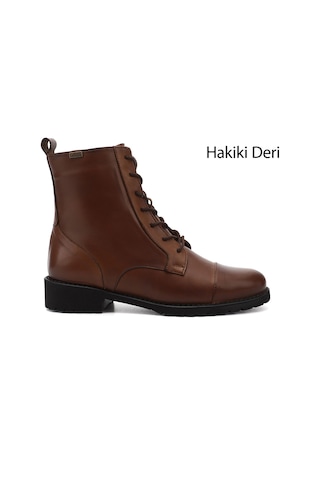 Gönderi(R) Gönderi R Kadın Taba Antik Fermuarlı Kauçuk Taban Hakiki Deri Postal Bot Dkzb61346498 Taba