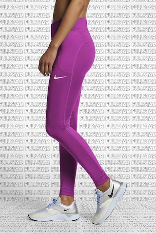 Nike Fast Running Leggings Full Length Leggings 3 Cepli Toparlayıcı Tam Boy Mor Tayt