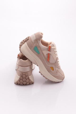 Dgn 83191 Kadin Sneaker Ayakkabi Bej Multi