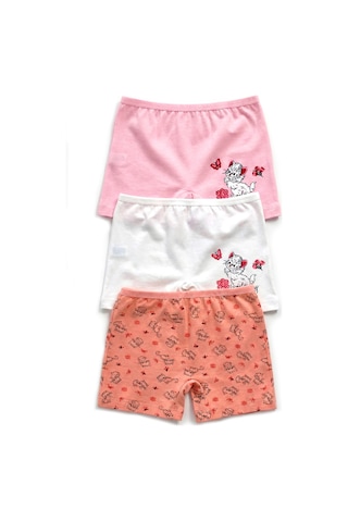 Öts Kız Çocuk 3 Lü Pamuklu Boxer Baskılı Ekstra Konforlu Kalıp 8308-3 Renkli