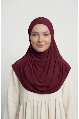 Alivascarf Pratik Hijab Sandy Şal - Hazır Türban Tesettür Eşarp Namazlık Namaz Örtüsü bordo