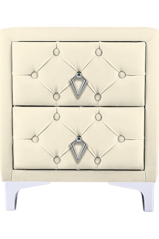 Ruby 2 Çekmeceli Komodin-silver Model Kapitoneli Yatak Odası Iki Çekmeceli Komodin&şifonyer Modeli Beyaz