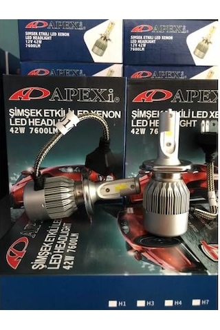 H4 Led Zenon. Şimşek Etkili Led Xenon Uzun Kisa 10800 Lümen