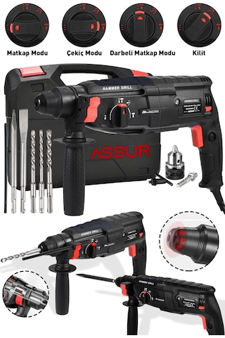 Assur Profesyonel Metal Şanzıman Kırıcı Delici Hilti Darbeli Matkap 2 - 28MM - 1806