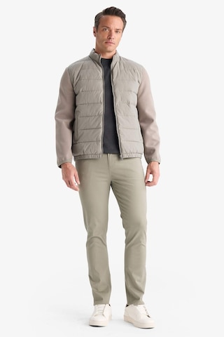Defacto Su Geçirmez Rüzgar Geçirmez Slim Fit Dar Kesim Astarlı Fermuarlı Cepli Mont D7532ax25augr3 Gri