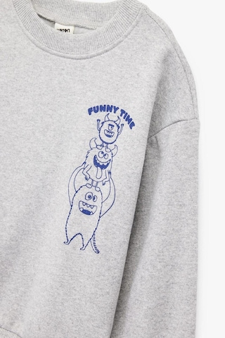 Koton Erkek Bebek Canavar Baskılı Uzun Kollu Bisiklet Yaka Sweatshirt Gri
