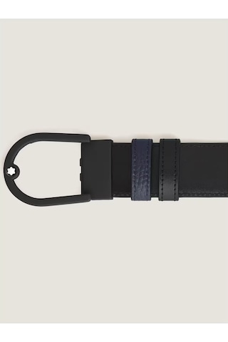 Montblanc At Nalı Tokalı 35 Mm Çift Taraflı Deri Kemer 222413 Lacivert
