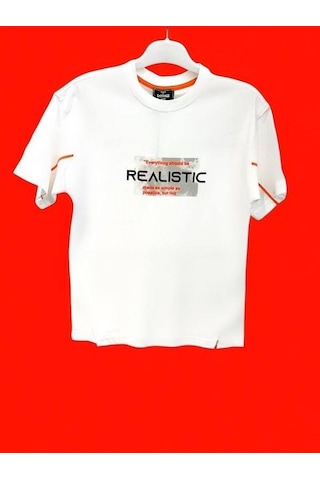 Carinos Erkek Çocuk Realistic Yazılı Pamuklu Tshirt-14631 Beyaz