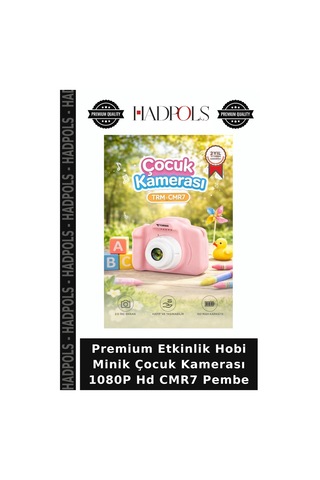 Premium Etkinlik Hobi Minik Çocuk Kamerası 1080p Hd Cmr7 Pembe
