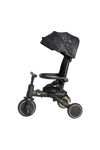 Merkür Bebe 9in1 Hawk Çift Yönlü Katlanabilir Yatabilir Ayak Destekli Üç Tekerlekli Bebek Ve Çocuk Bisikleti Seti Premium Gold Siyah - Sarı