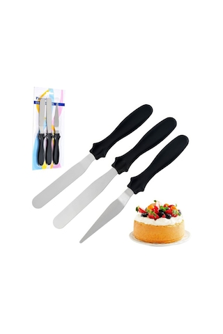 Çelik Silver Pasta Krema Sıva Kek Spatula Seti Sunum Mt233 Çelik Gri Diğer