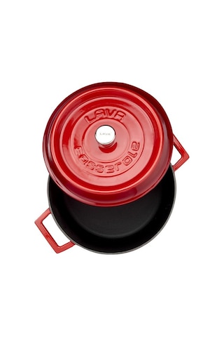Lava Trendy Çap Döküm Yuvarlak Tencere 24 CM Kırmızı
