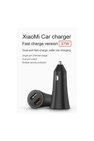 Xiaomi Mi Çift Usb 37W Hızlı Şarj Destekli Araç Şarj Cihazı Siyah