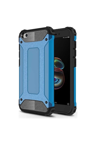 Noktaks - Xiaomi Uyumlu Xiaomi Redmi Go - Kılıf Çift Katman Zırh Tank Crash Military Kapak - Mavi