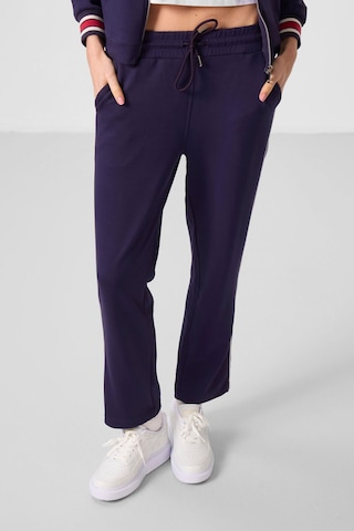 Koyu Mor Yumuşak Dokulu Triko Dik Yaka Oversize Kadın Eşofman Takım - 95350 Koyu Mor