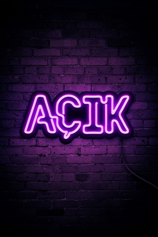 Açık Yazısı Neon Led Dükkan - İşyeri - Kapı Yazısı Pembe Pembe