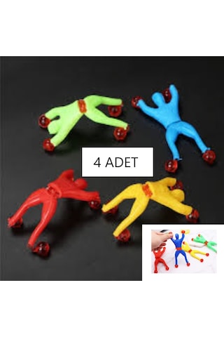 Cama Ve Duvara Yapışan Büyük Taklacı Ninja Dört Renkli Esnek Hacı