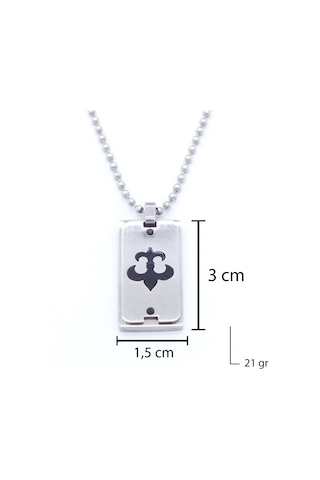 Ferizz 316l Çelik Desenli Erkek Plaka Kolye 60 Cm Ekly-127