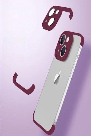 Apple Uyumlu iPhone 13 Kapak 2 Parçalı Alt Üst Kamera Lens Korumalı Sert Silikon Kılıf
