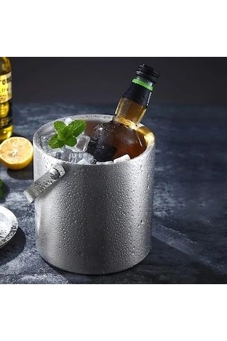 Fastbuy Sağlam Çift Cidarlı Paslanmaz Çelik Buz Kovası 3l Siyah, 08gal Sızdırmaz Ev Bar Kamp Party Restoran Kullanımı Siyah