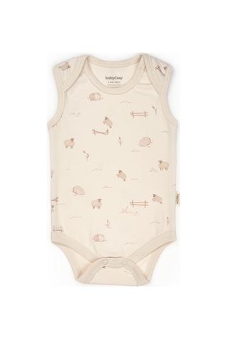 Bebek 2li Askılı Zıbın Body %100 Organik Pamuk - Bebek Ve Yenidoğan Serisi - Csy8175 Ekru