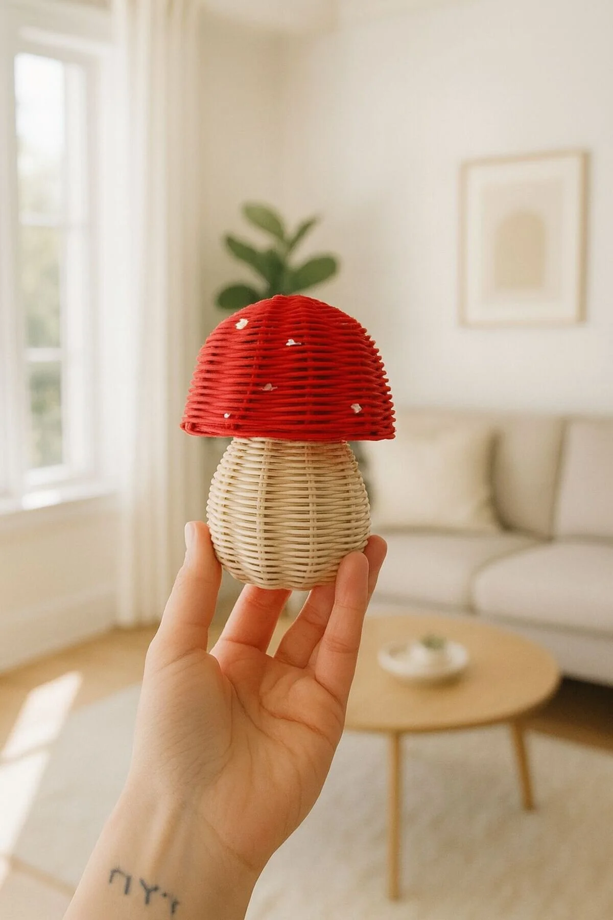 Rattan Bambu Uğurlu Mantar 777 Kırmızı 10cm