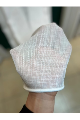 Safir Keten Ekru 1.sınıf Çizgili Düz Tül Perde Ekru