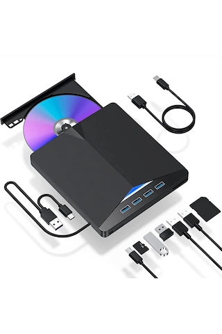 Techtic 7in1 Harici Dvd-rom Usb 3.0 Hub Çoğaltıcı Tf Sd Kart