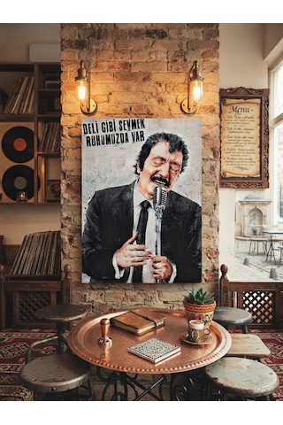Tablo 40x60cm Orta Boy Kafe Ve Restoran Hediyelik Duvar Aksesuarın Müslüm Siyah