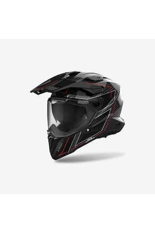 Airoh Commander 2 Carbon Stylish Motosiklet Kaskı Carbon - Kırmızı