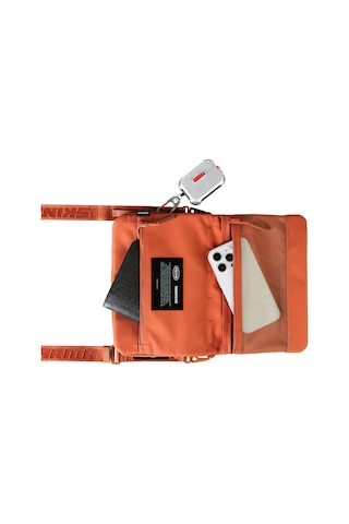 Skinarma Satchel Juno Desenli Naylon Scout Bilek Askı Kayışlı Aksesuar Çantası Turuncu