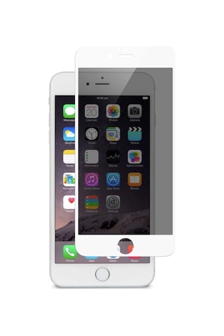 Apple Uyumlu iPhone 7 Beyaz Privacy Kavisli Hayalet Gizlilik Filitreli Full Ekran Koruyucu