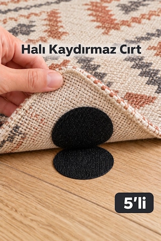 Halı Kilim Kaydırmaz Cırt Yuvarlak Yapışkanlı 5 Cm 5 Adet Koltuk Örtüsü Sabitleyici